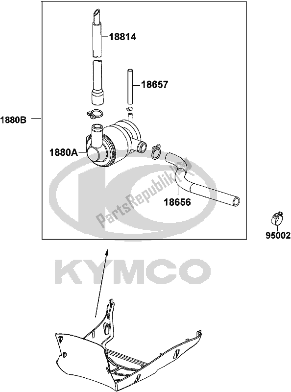 Tutte le parti per il F21 - Air Cleaner Two del Kymco KG 10 AA AU -Like 50 2010 10502010 2010