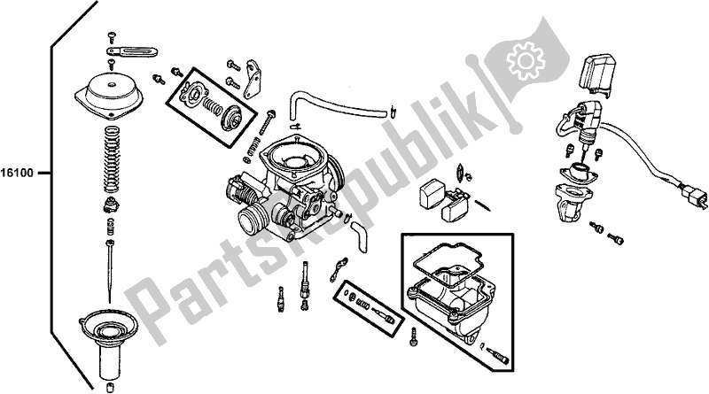 Alle onderdelen voor de E05 - Carburettor van de Kymco KL 25 SA AU -Super 8 258 2009