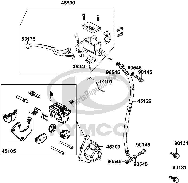 Todas las partes para F04 - Brake Master Cylinder de Kymco KL 25 SA AU -Super 8 258 2009