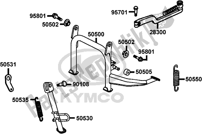 Alle onderdelen voor de F15 - Stand/ Kick Starter Arm van de Kymco KL 25 SA AU -Super 8 258 2009