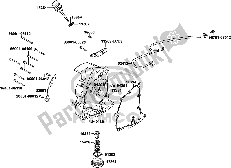 Todas las partes para E04 - Right Crankcase Cover de Kymco KL 25 SL AU -Super 8 258 2017