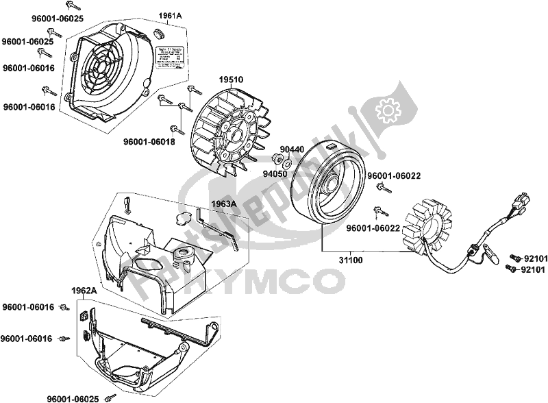 All parts for the E07 - Fan Cover Generator of the Kymco KL 25 SL AU -Super 8 258 2017