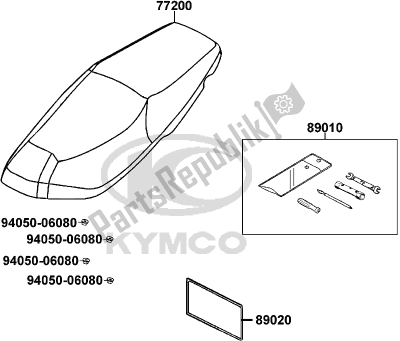 All parts for the F09 - Seat of the Kymco KL 25 SL AU -Super 8 258 2017