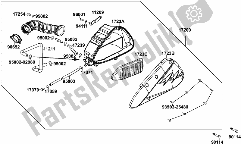 All parts for the F13 - Air Cleaner of the Kymco KL 25 SL AU -Super 8 258 2017