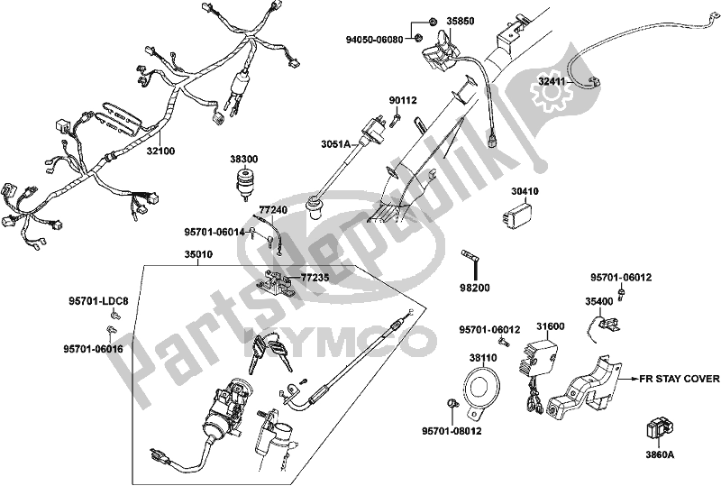 All parts for the F19 - Wire Harness of the Kymco KL 25 SL AU -Super 8 258 2017