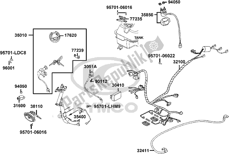 All parts for the F19 - Wire Harness of the Kymco KN 25 BE AU -Agility Carry 125 25125 2017