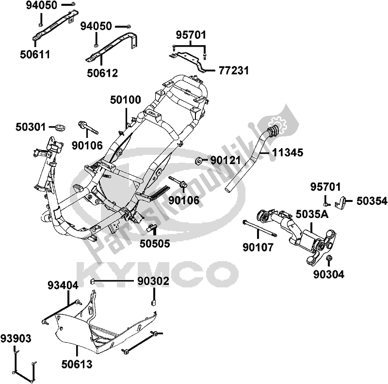 All parts for the F20 - Frame Body of the Kymco KN 25 BE AU -Agility Carry 125 25125 2017