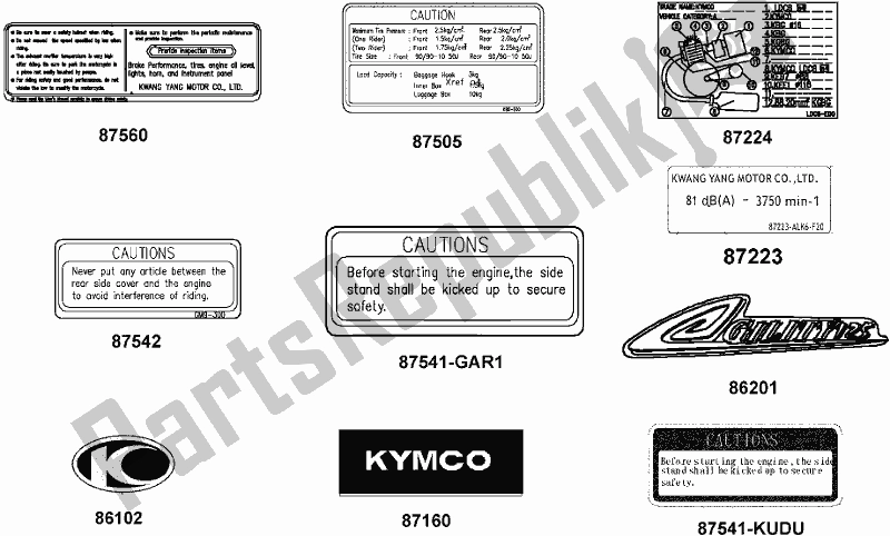 All parts for the F22 - Emblem Stripe of the Kymco KN 25 BE AU -Agility Carry 125 25125 2017