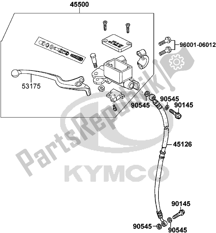 Alle onderdelen voor de F04 - Brake Master Cylinder van de Kymco KN 25 CA AU -Agility 125 25125 2008