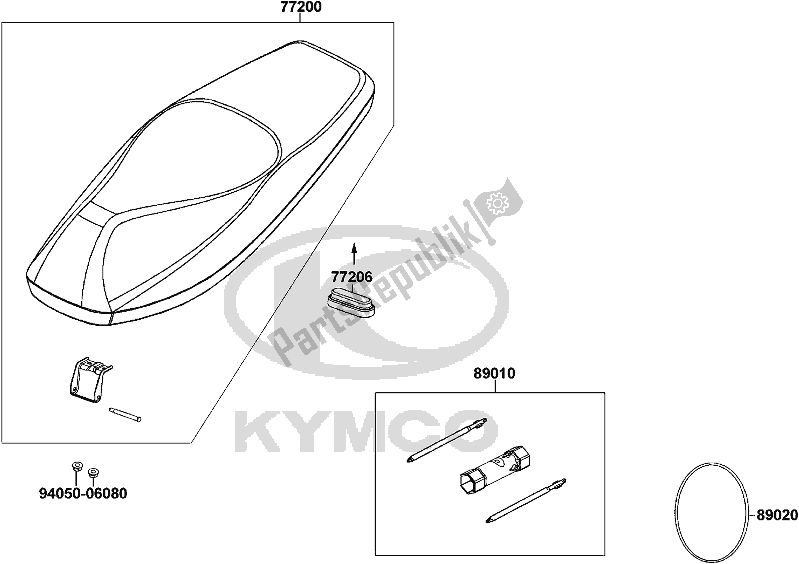 Alle onderdelen voor de F09 - Seat van de Kymco KN 25 CA AU -Agility 125 25125 2008