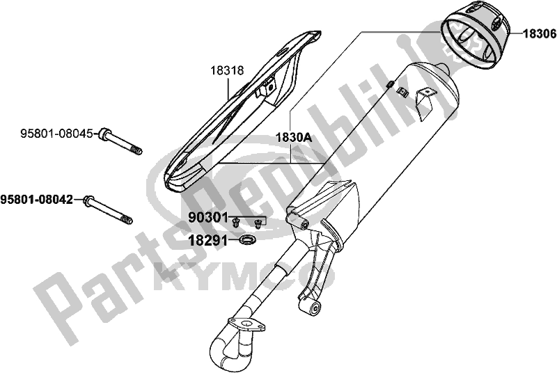 Alle onderdelen voor de F14 - Exhaust Muffler van de Kymco KN 25 CA AU -Agility 125 25125 2008