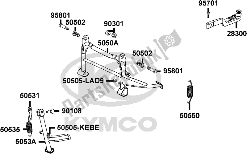 Tutte le parti per il F15 - Stand/ Kick Starter Arm del Kymco KN 25 CA AU -Agility 125 25125 2008