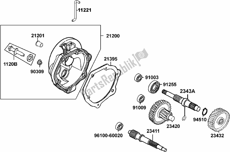 Alle onderdelen voor de E08 - Transmission van de Kymco KN 25 SR AU -Agility 125 25125 2010