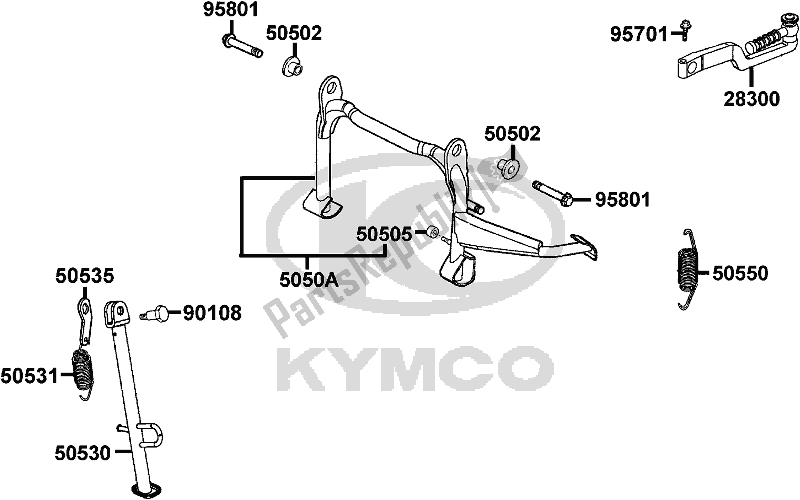 Alle onderdelen voor de F15 - Stand/ Kick Starter Arm van de Kymco KN 25 SR AU -Agility 125 25125 2010