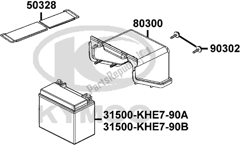 Alle onderdelen voor de F11 - Battery van de Kymco LA 60 EG AU -MXU 300 60300 2016