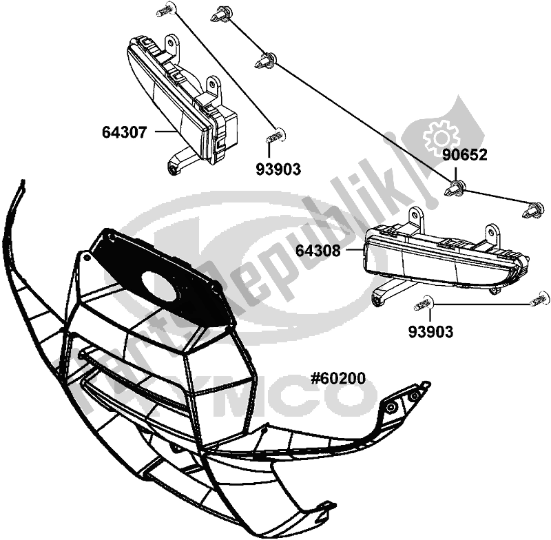 Toutes les pièces pour le F19 - Winker du Kymco Laadaa AU -MXU 700I 2015