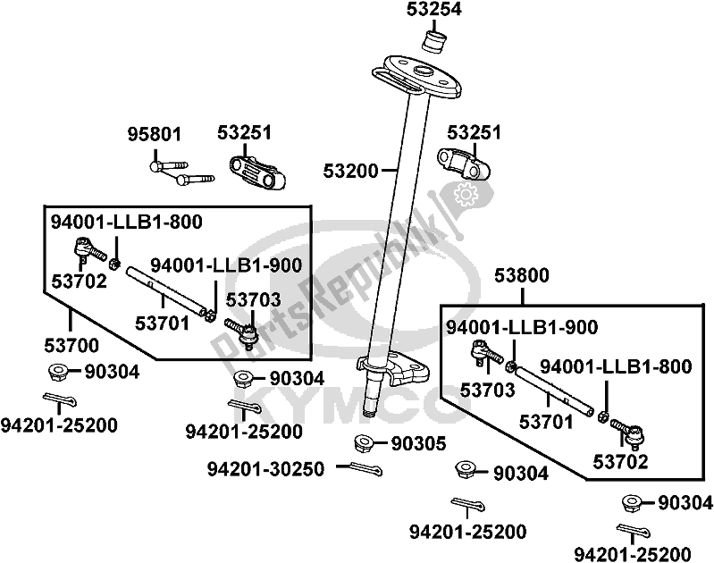 All parts for the F05 - Stem Steering of the Kymco LB 20 AB AU -Maxxer 90 2090 2009