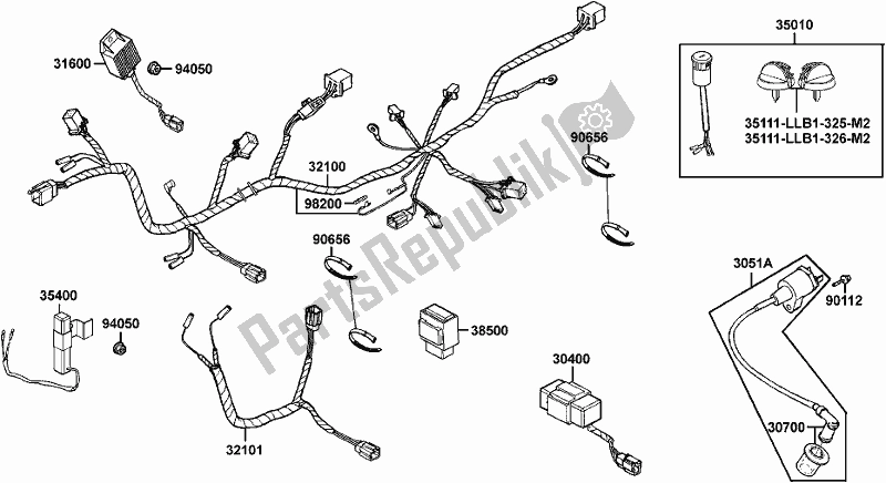 All parts for the F17 - Wire Harness of the Kymco LB 20 AB AU -Maxxer 90 2090 2009