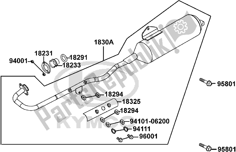 Todas las partes para F13 - Exhaust Muffler de Kymco LB 30 AA AU -MXU 150 30150 2010