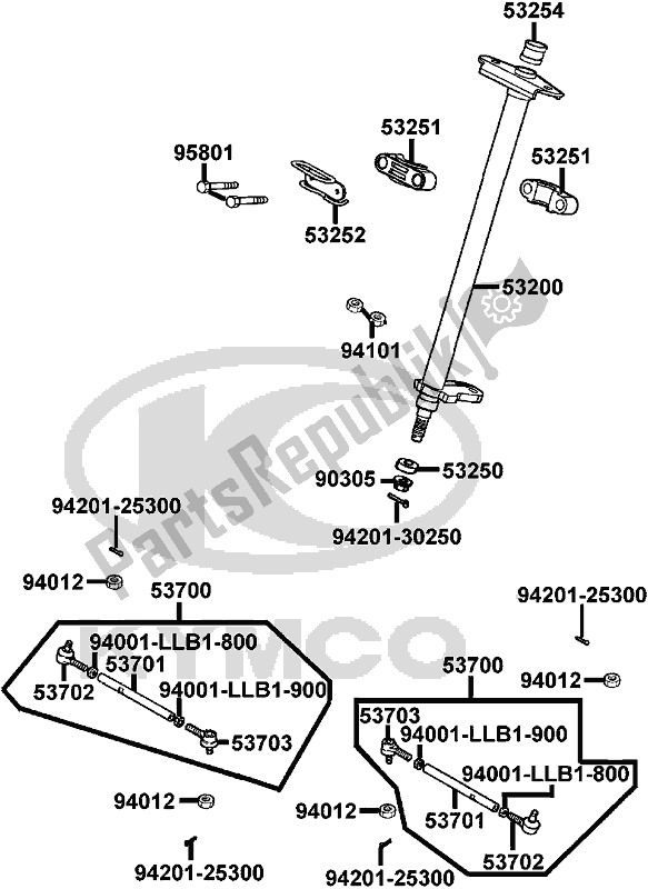 Todas as partes de F06 - Stem Steering do Kymco LB 50 AA AU -MXU 250 50250 2008