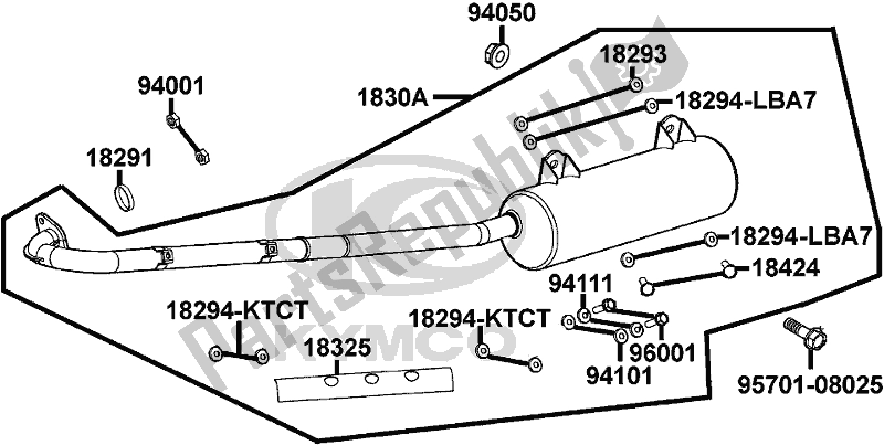 Todas as partes de F14 - Exhaust Muffler do Kymco LB 50 AA AU -MXU 250 50250 2008