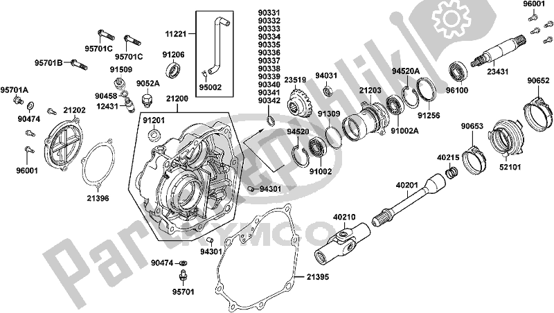 All parts for the E07 - Case Comp Mission of the Kymco LC 60 AD AU -MXU 300R 60300 2016