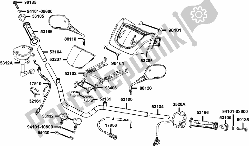 All parts for the F03 - Handle Steering of the Kymco LC 60 AD AU -MXU 300R 60300 2016