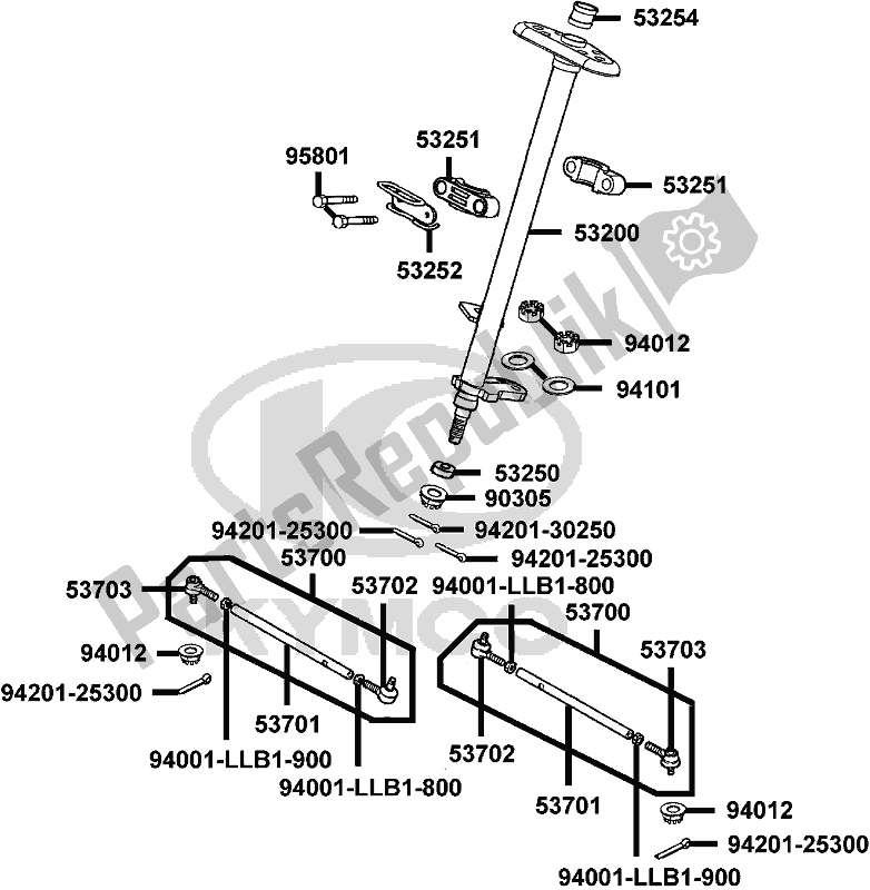 All parts for the F06 - Stem Steering of the Kymco LC 60 AD AU -MXU 300R 60300 2016