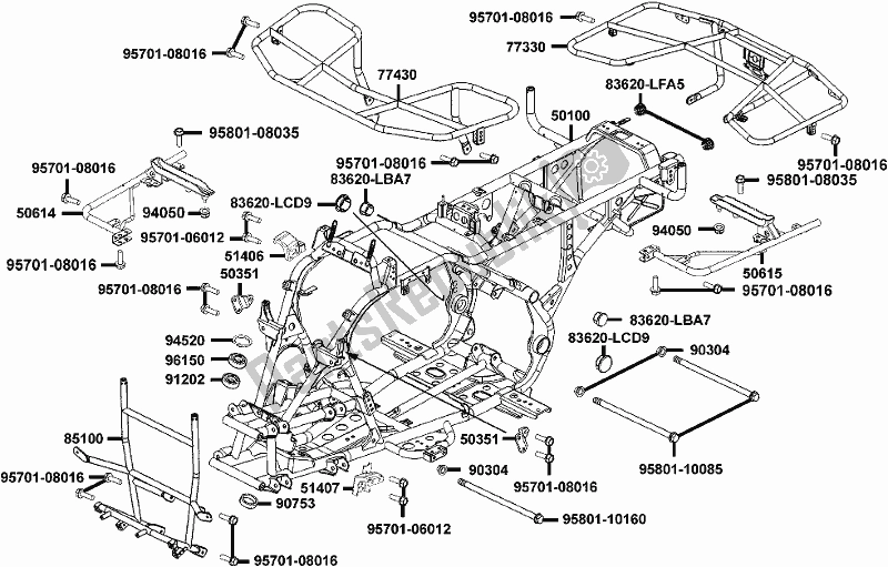 All parts for the F21 - Frame Body of the Kymco LC 60 AD AU -MXU 300R 60300 2016