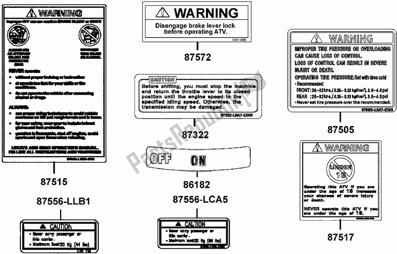 All parts for the F24 - Caution Label of the Kymco LC 60 AD AU -MXU 300R 60300 2016