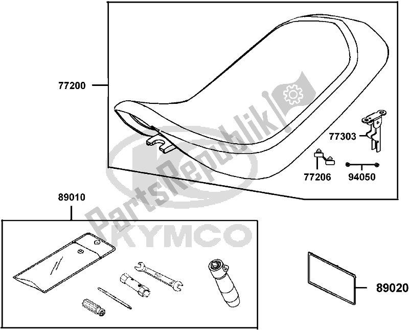 Todas las partes para F09 - Seat de Kymco LE 20 BB AU -Mongoose 90S 2090 2016