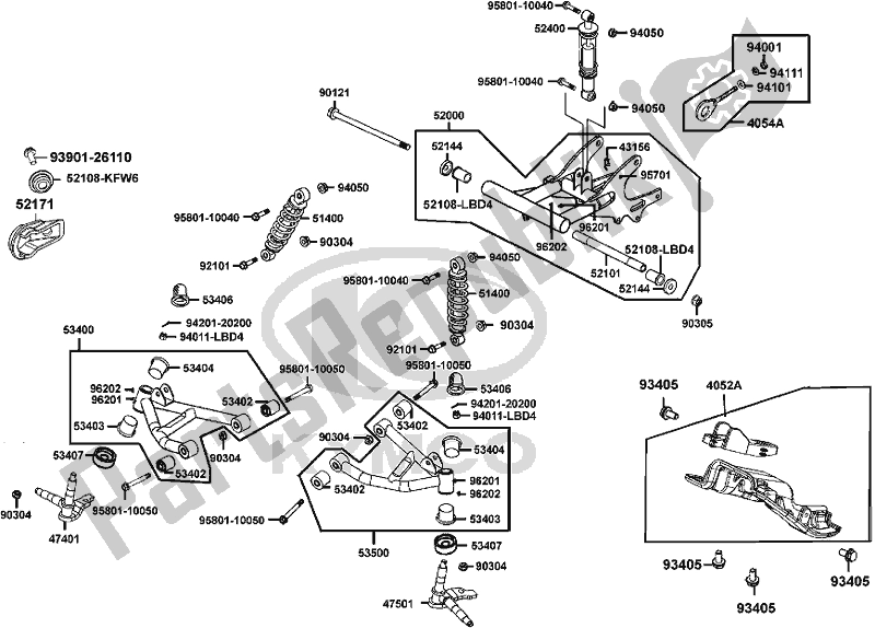 Alle onderdelen voor de F16 - Cushion Fork Rear van de Kymco LE 20 BB AU -Mongoose 90S 2090 2016