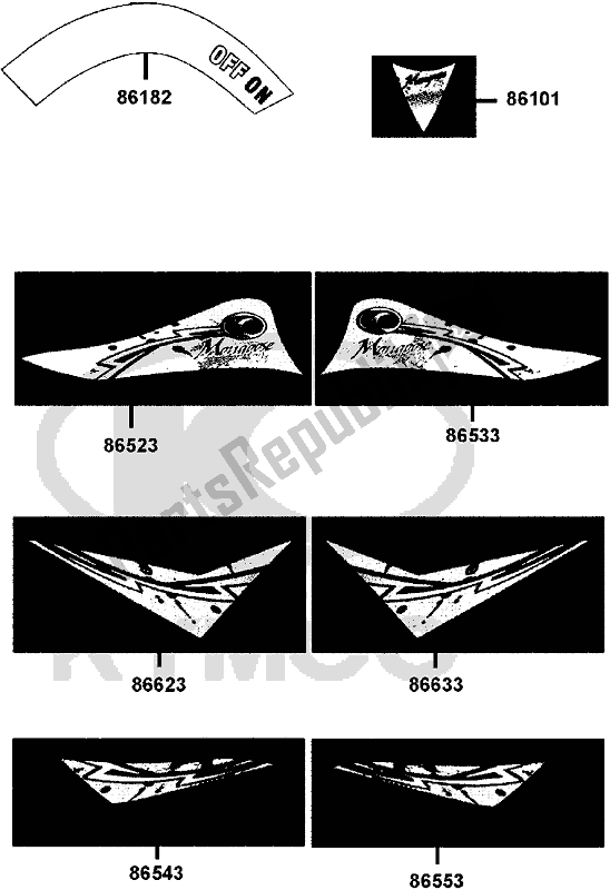 Alle onderdelen voor de F22 - Emblem Stripe van de Kymco LE 20 BB AU -Mongoose 90S 2090 2016