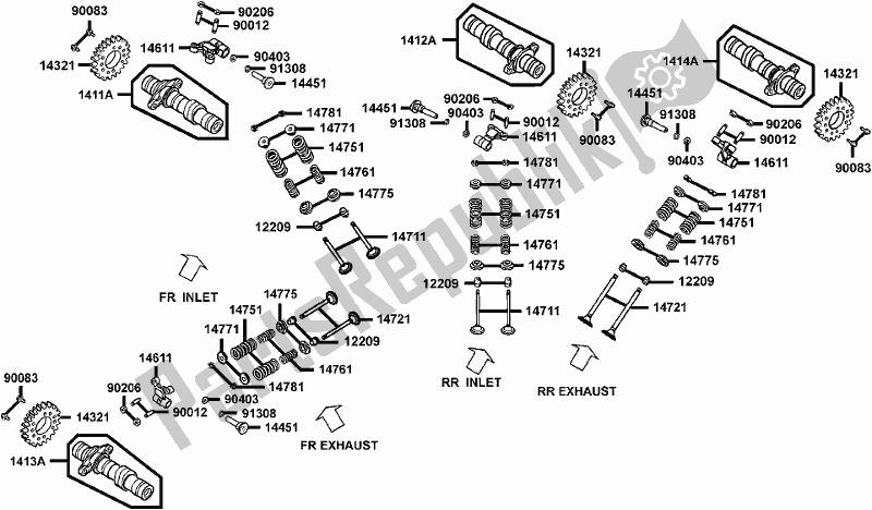 All parts for the E03 - Valve of the Kymco RA 50 AA AU -Venox 250 50250 2008