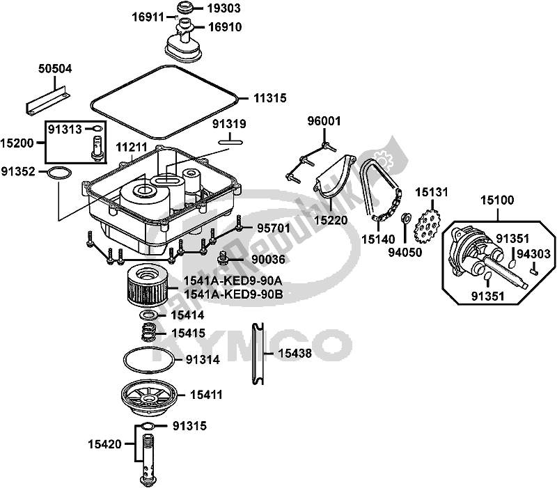 All parts for the E11 - Oil Pump of the Kymco RA 50 AA AU -Venox 250 50250 2008