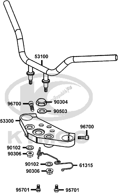 Tutte le parti per il F05 - Handle Steering del Kymco RA 50 AA AU -Venox 250 50250 2008