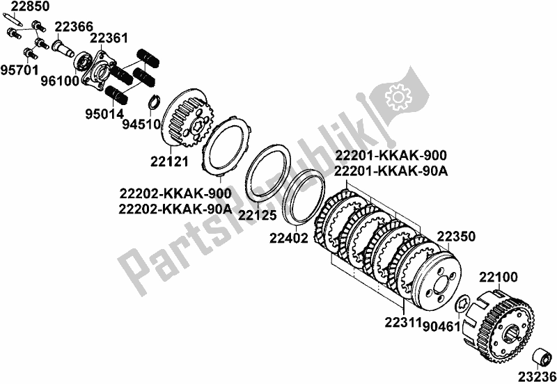 Alle onderdelen voor de E05 - Clutch van de Kymco RL 25 BA AU -Quannon 125 25125 2009