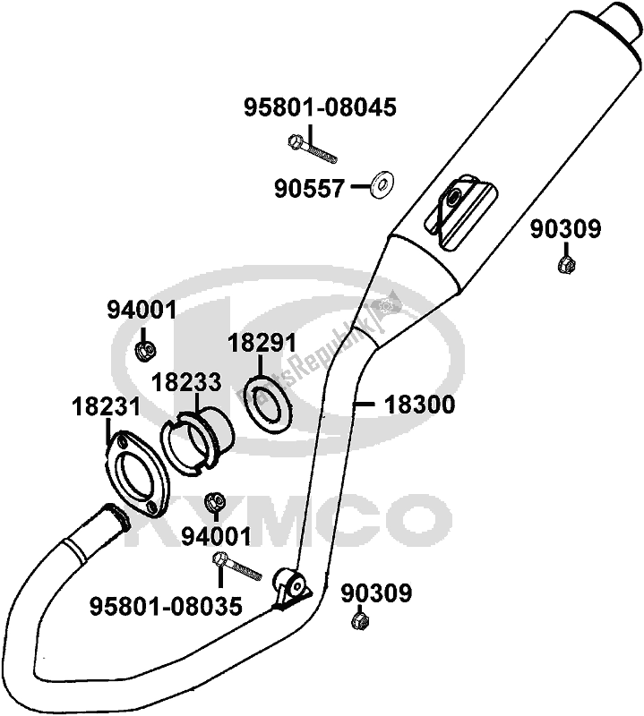 Alle onderdelen voor de F15 - Exhaust Muffler van de Kymco RL 25 BA AU -Quannon 125 25125 2009