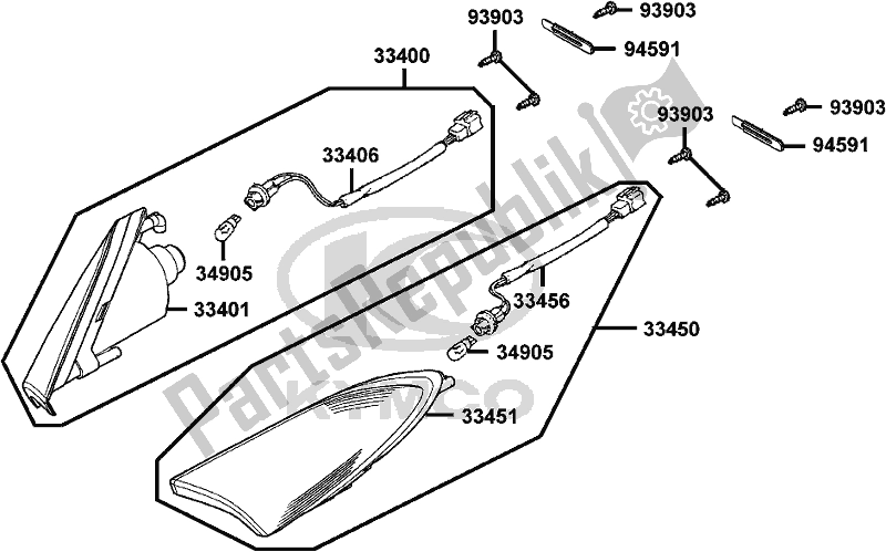 Alle onderdelen voor de F17 - Front Winker van de Kymco SBA0 AG AU -Xciting R 500I 0500 2008