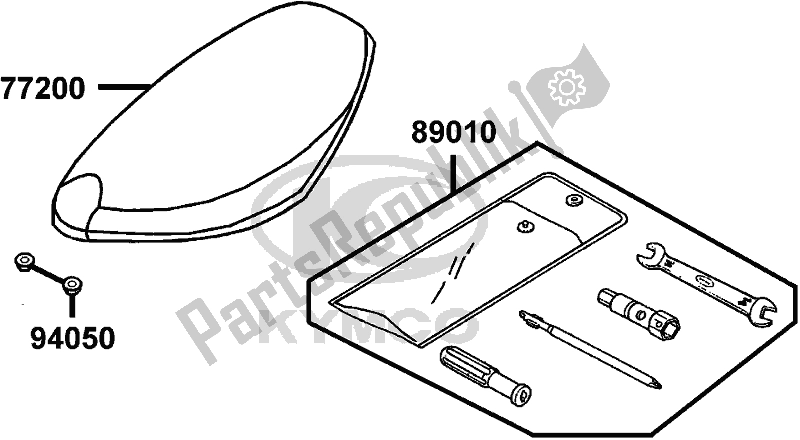 All parts for the F09 - Seat of the Kymco SC 10 AS AU -ZX 50 1050 2007