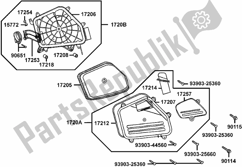 All parts for the F14 - Air Cleaner of the Kymco SC 10 AS AU -ZX 50 1050 2007