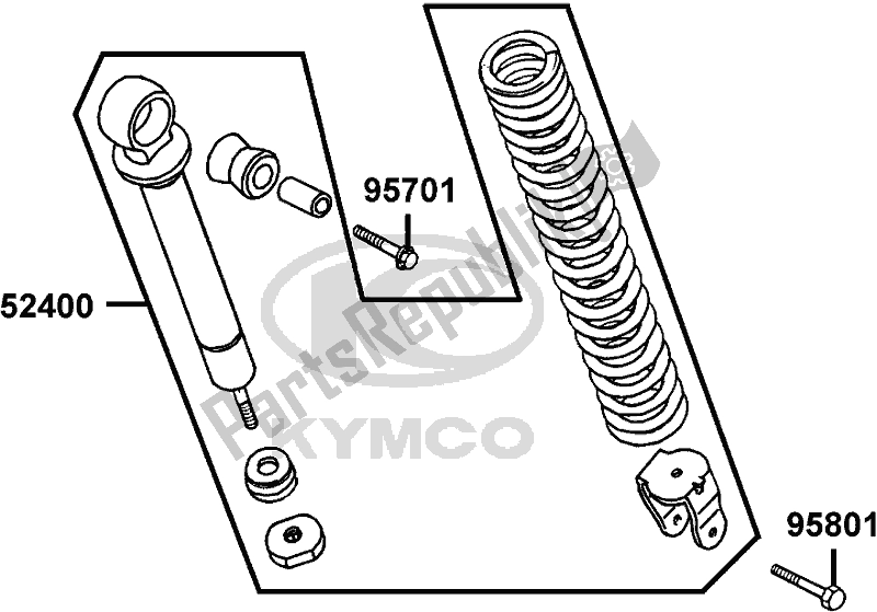 All parts for the F17 - Rear Cushion of the Kymco SC 10 AS AU -ZX 50 1050 2007