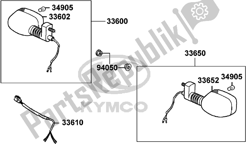 All parts for the F19 - Rear Winker of the Kymco SC 10 AS AU -ZX 50 1050 2007