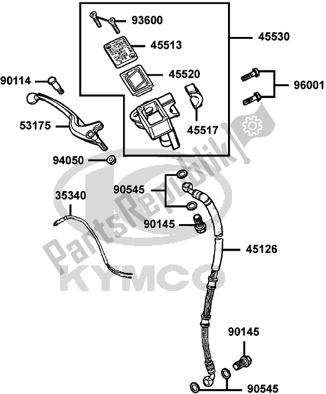 All parts for the F04 - Brake Master Cylinder of the Kymco SF 10 EA AU -YUP 50 1050 2005