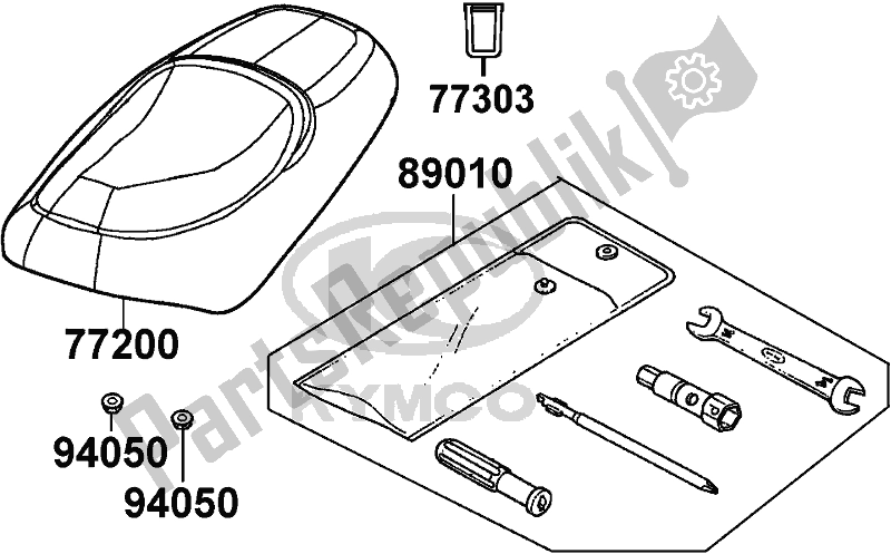 All parts for the F09 - Seat of the Kymco SF 10 EA AU -YUP 50 1050 2005