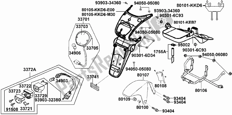 All parts for the F19 - Rear Light/ Rear Fender of the Kymco SF 10 EA AU -YUP 50 1050 2005