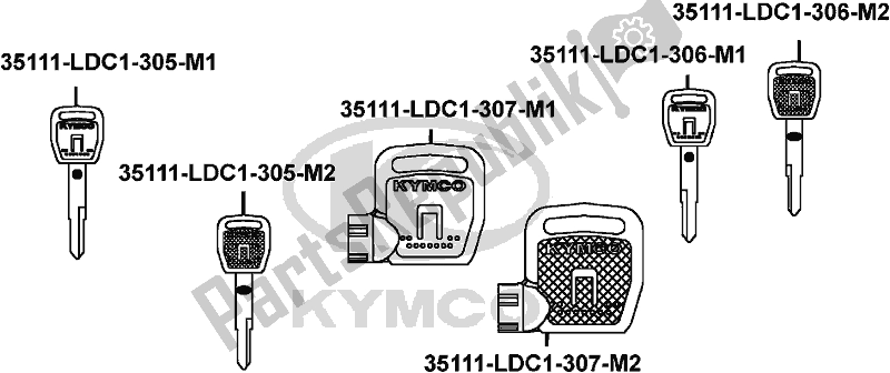 Alle onderdelen voor de F24 - Key van de Kymco SK 60 AF AU -Downtown 300I 60300 2014