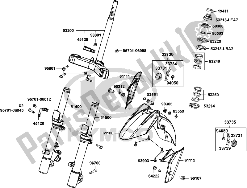 All parts for the F06 - Stem Steering of the Kymco SK 64 CB AU -Downtown 350I 64350 2016