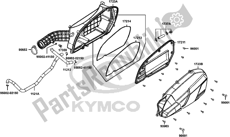 All parts for the F13 - Air Cleaner of the Kymco SK 64 CB AU -Downtown 350I 64350 2016
