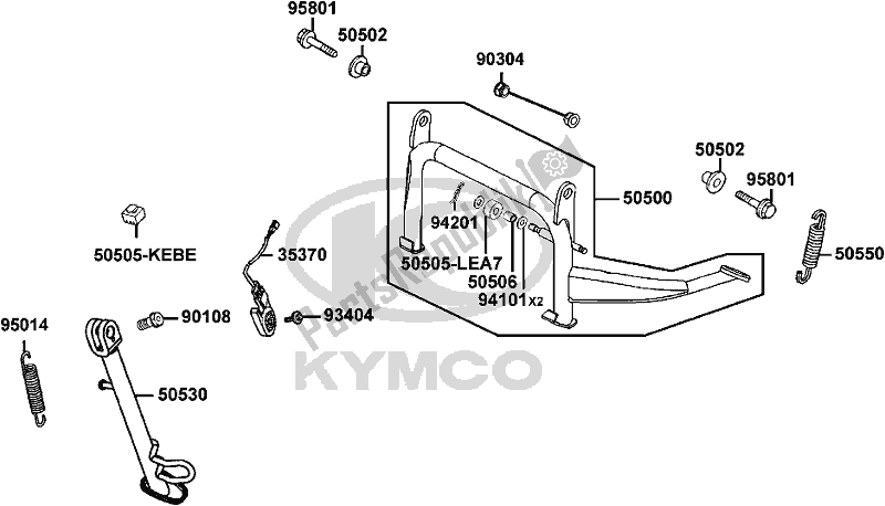 All parts for the F15 - Stand of the Kymco SK 64 CB AU -Downtown 350I 64350 2016